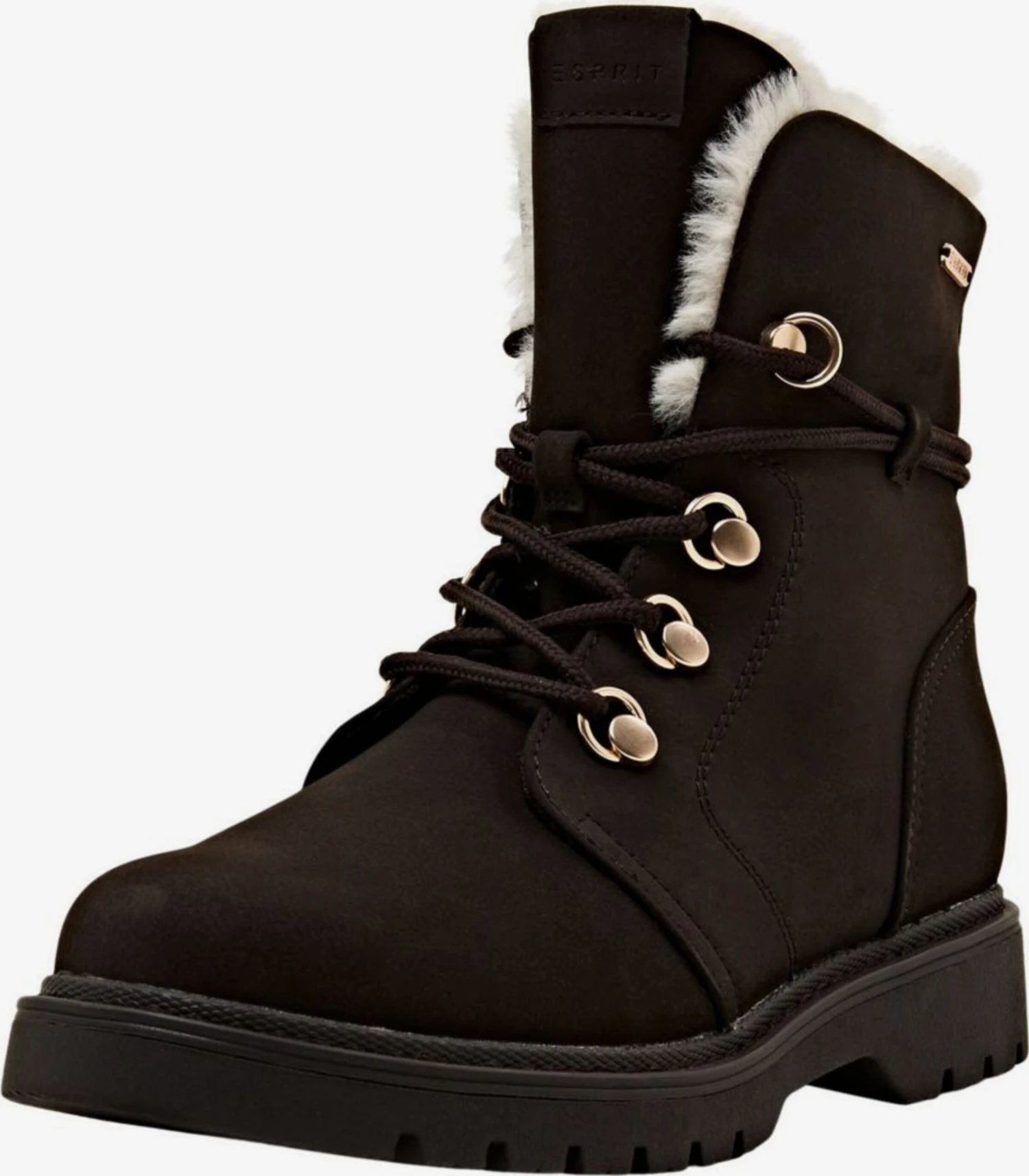 ESPRIT Enkellaarsjes Veterlaarsjes Dames Chocoladebruin 3 ESPRIT Enkellaarsjes Veterlaarsjes Dames Chocoladebruin